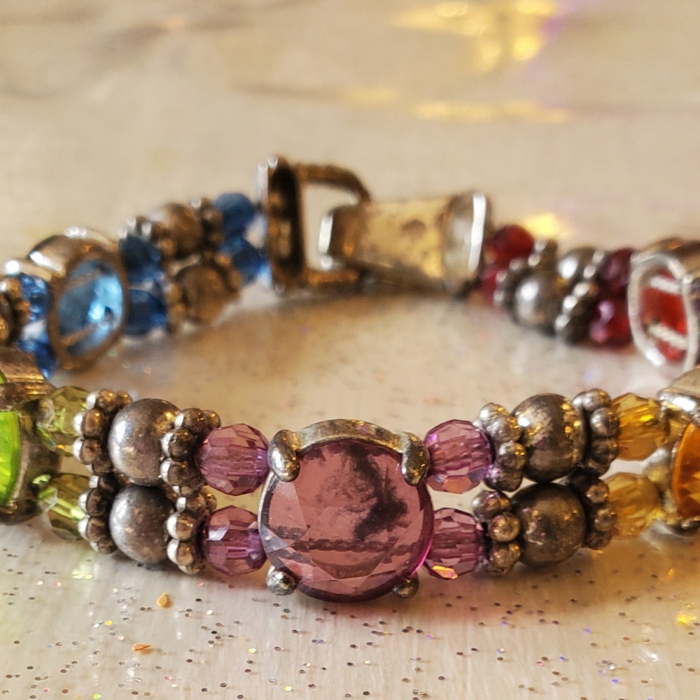 Rhinestone Bracelet Funky Colorful